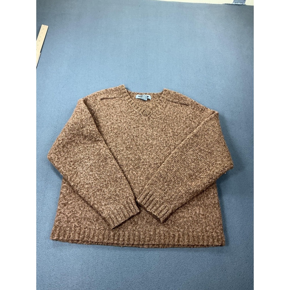 Old Navy Sweater Mens XL Brown Acrylic Wool V Neck Knit Pullover‎ Y2K Mallcore